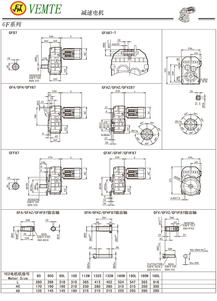 F87減速機(jī)圖紙,F06平行軸減速電機(jī)尺寸圖