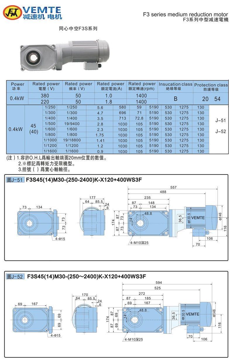 標(biāo)準(zhǔn)型大速比帶電機0.4KW-空心軸